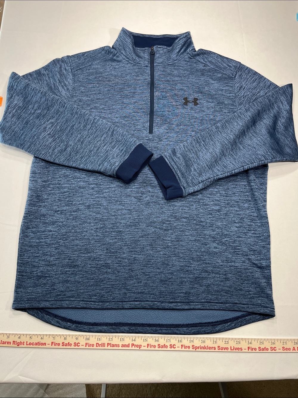 Under Armour ColdGear Men’s XL Heather Blue 1/4 Zip Pullover Loose Fit‎